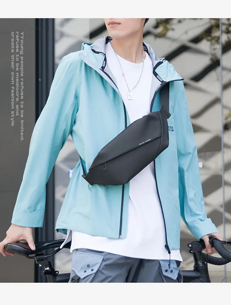 Mark Ryden Men's handbag Man Belt Pouch Sports  Casual Cycling Small Waist Pack Crossbody Bag Shoulder Bag Men's Crossbody Chest