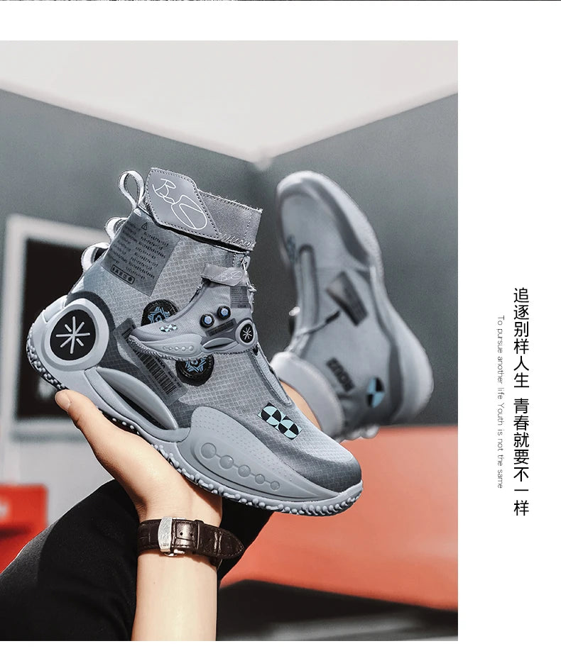 Men's Basketball Shoes Breathable Cushioning Non-Slip Wearable Runing Shoes Gym Training Athletic Basketball Sneakers for Women