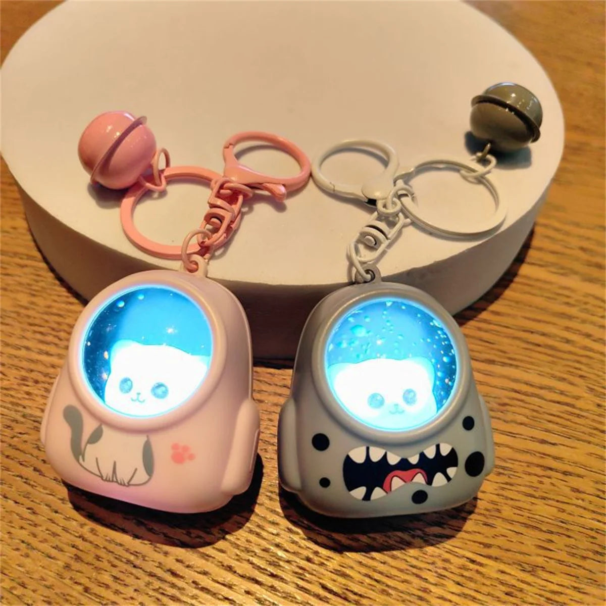 Cute Bear Bag Small Night Light Keychains Kawaii Bags Hang Web Celebrity Atmosphere Light Key Chain