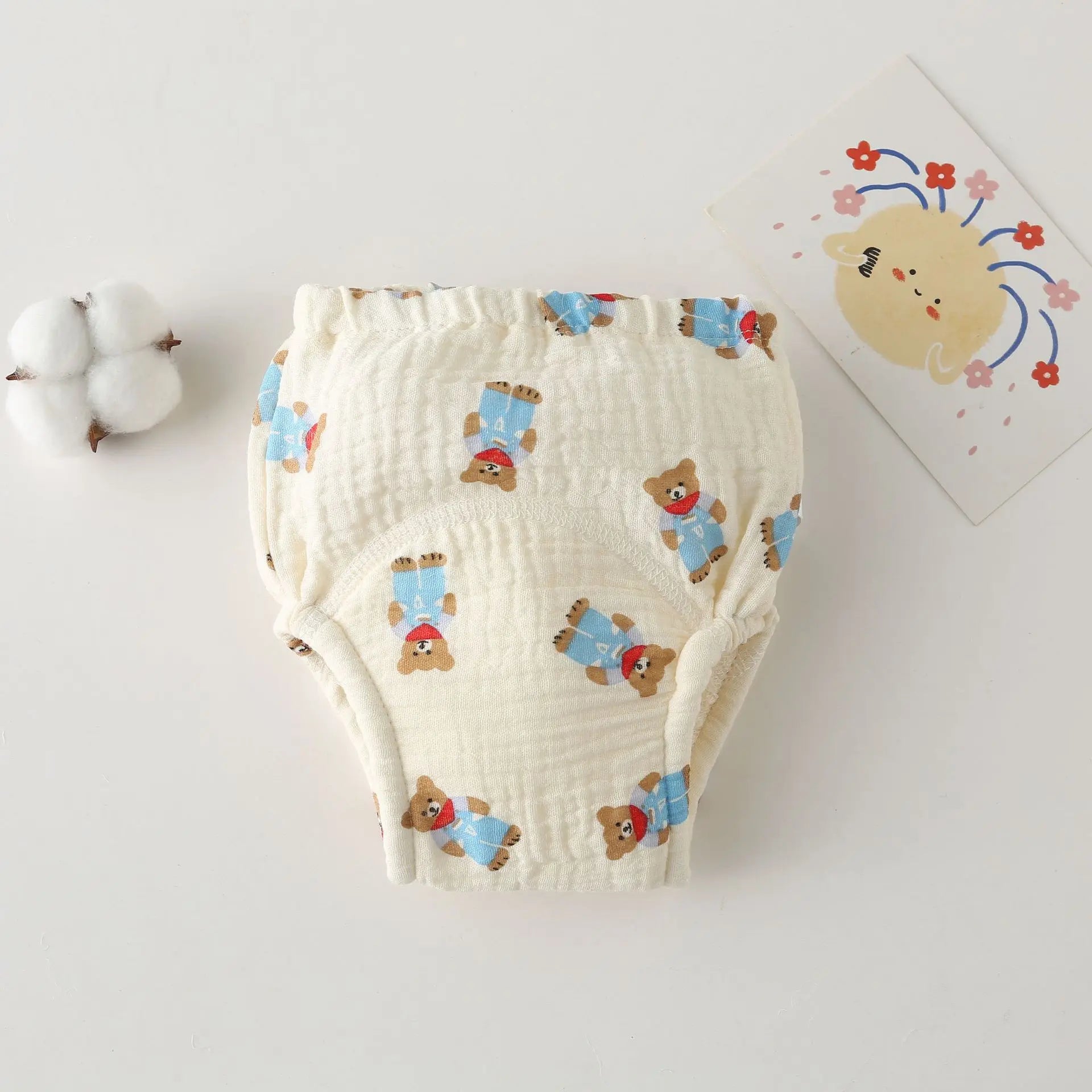 Korean Style Cotton Baby Waterproof Training Pants New Baby Diaper Infant Washable Shorts Nappy Panties Nappy Changing Underwear