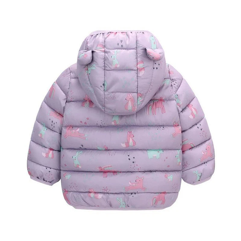 Kids Dinosaur Hooded Winter Jacket