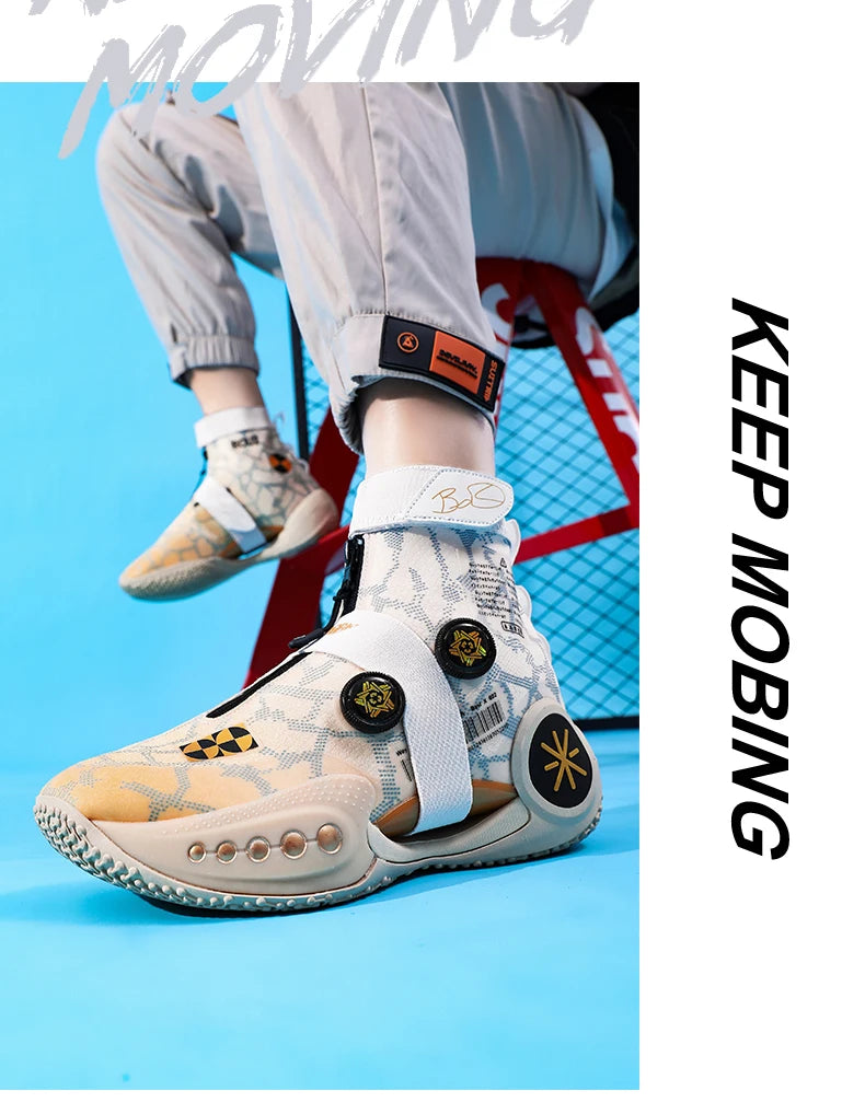 Men's Basketball Shoes Breathable Cushioning Non-Slip Wearable Runing Shoes Gym Training Athletic Basketball Sneakers for Women
