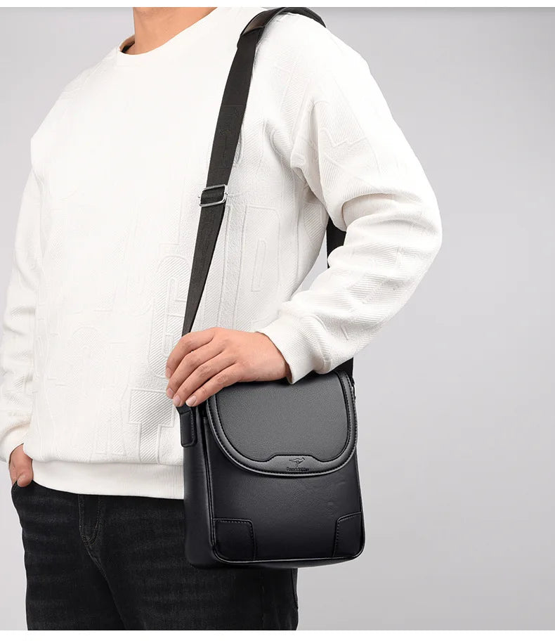 Luxury Brand Leather Messenger Bag Man Handbag Crossbody Side Bag For Men Business Office Work Bag Male Small Shoulder Bag