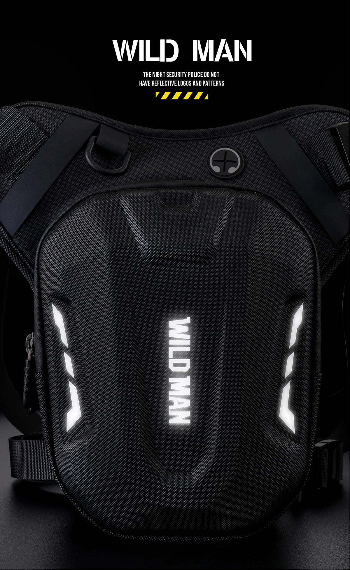 WILD MAN Motorcycle Leg Bag for Men - Riding Waist Bag, Biker Motorcycle Hard Shell Bag, Sports Messenger Bag, Travel Equipment
