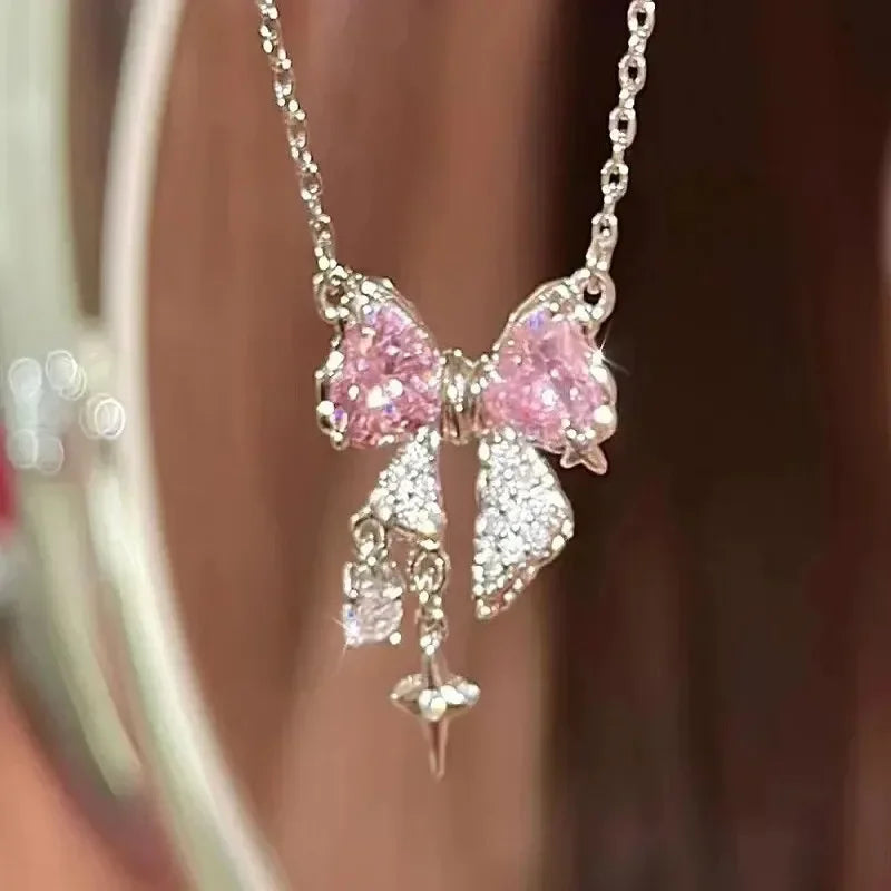 Fashion 925 Sterling Silver Round Zircon Necklace Minimalist Style Charm Choker Pendant Party Gift For Women's Fine Jewelry
