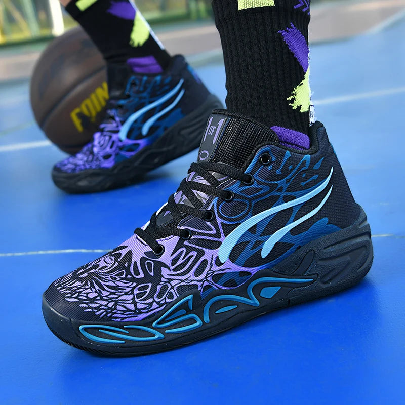 Basketball Shoes Men Field Training High-top Comfortable Non-slip Sports Footwear Luxury Lace-up Flat Sneakers for Men