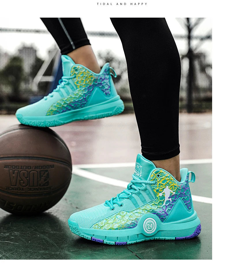 Basketball Shoes Men Field Training Non-slip High-top Luxyry Design Mesh Breathable Sneakers Pro Original Kids Basketball Boots