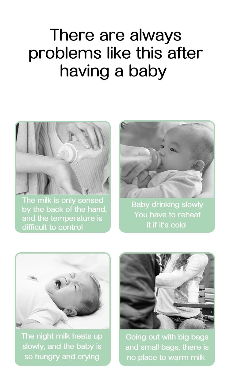 BornBL N1 Portable Bottle Warmer Travel Baby Bottle Warmer for Breastmilk On The Go Travel Bottle Warmer Leak-Proof