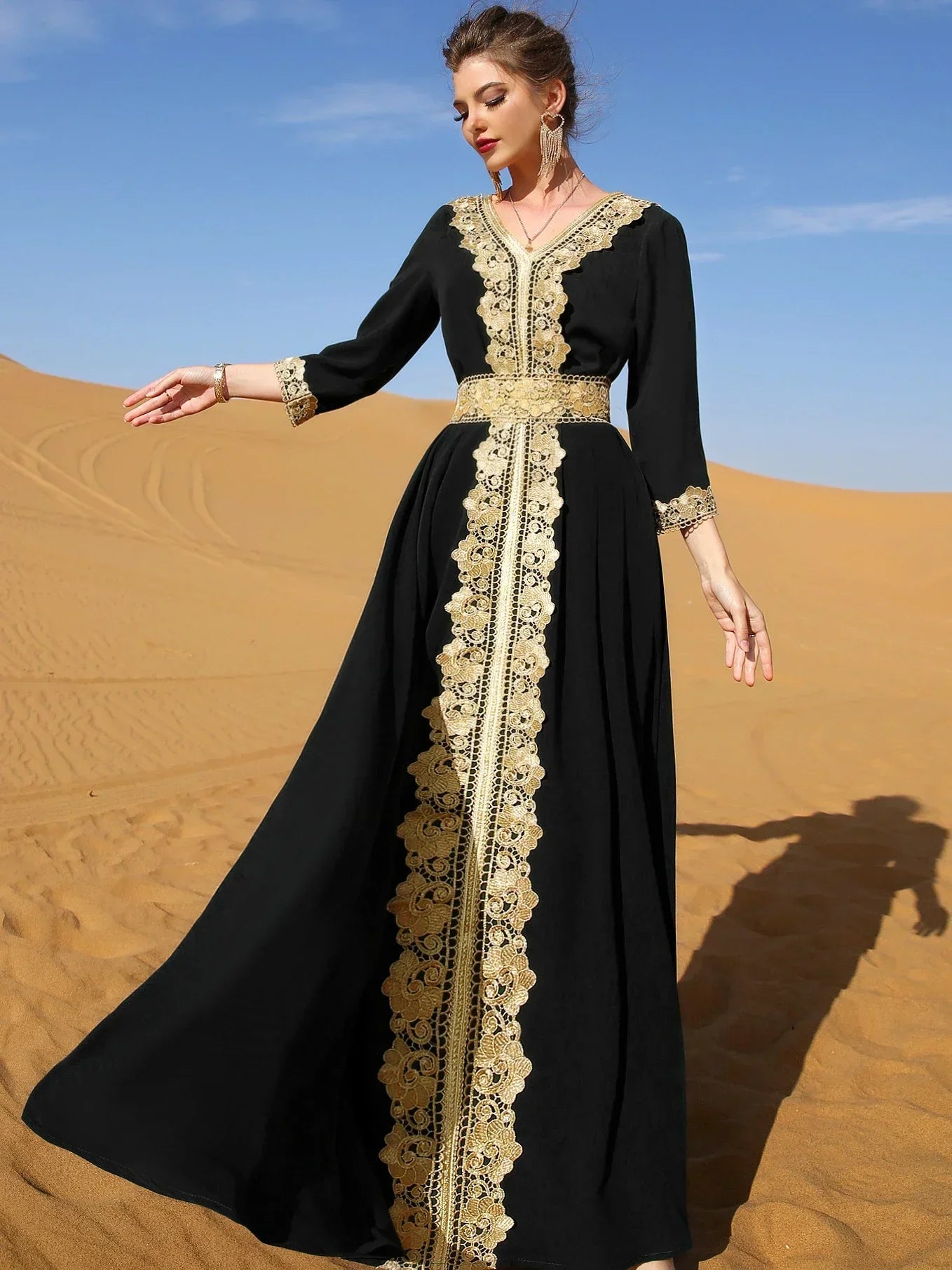 Eid Party Dress For Women Lace Dubai Arab Ramadan Abayas Caftan Kaftan Vestido Eid Muslim Woman Abaya Party Long Dresses 2026