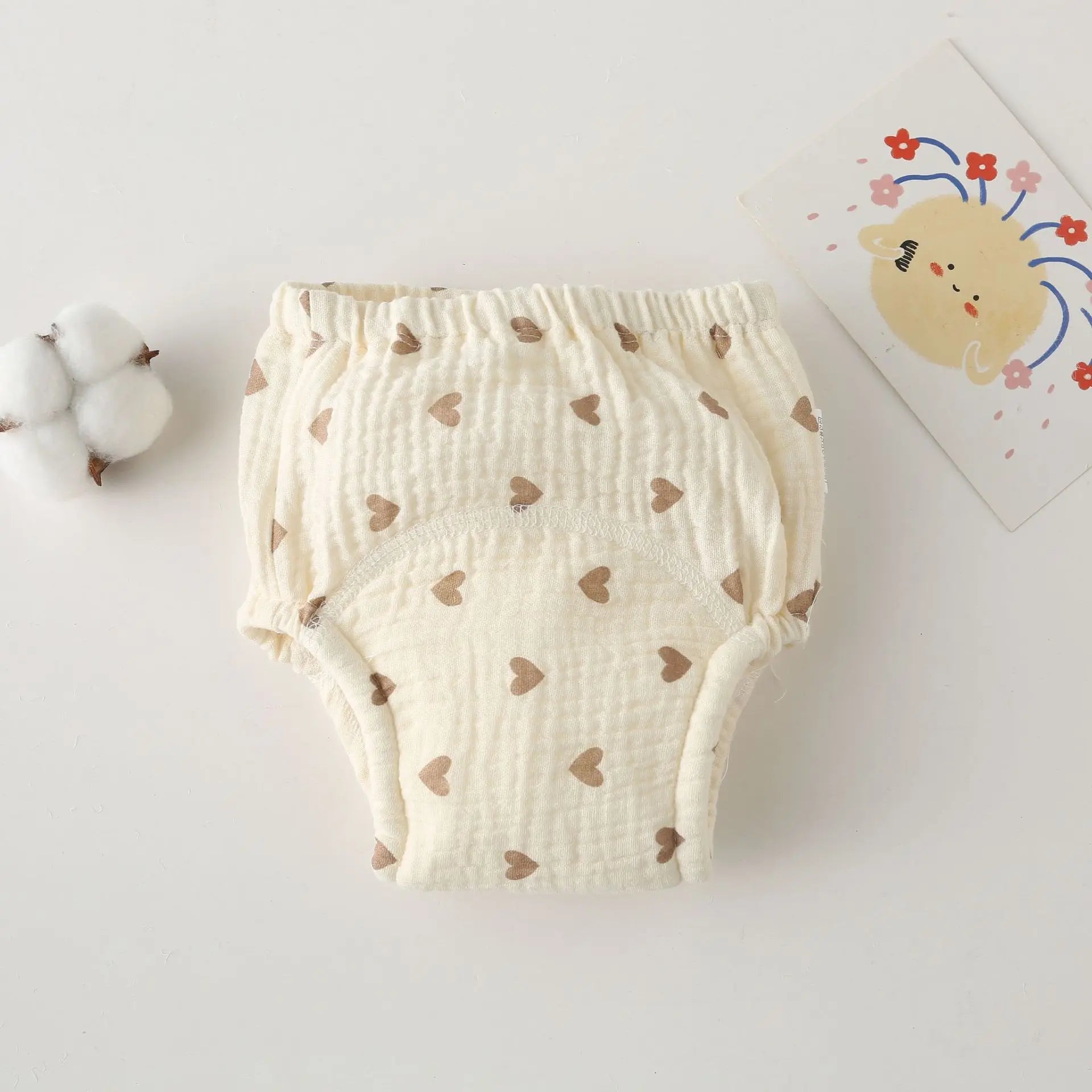 Korean Style Cotton Baby Waterproof Training Pants New Baby Diaper Infant Washable Shorts Nappy Panties Nappy Changing Underwear