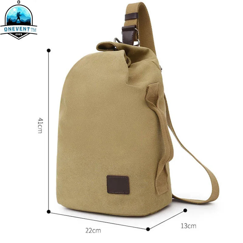 Men's Canvas Handbag Casual Bag Portable Travel Sports gym Shoulder Bag Leisure Backpack Multifunctional Small Bags