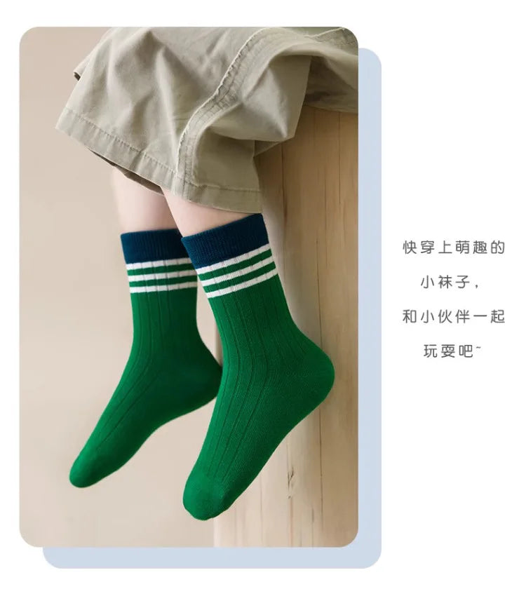 GreenC Summer Calf Socks 5 Pairs Children's Socks Boys Spring Cotton Socks Baby Child 1-14T Kids  Sport Sock