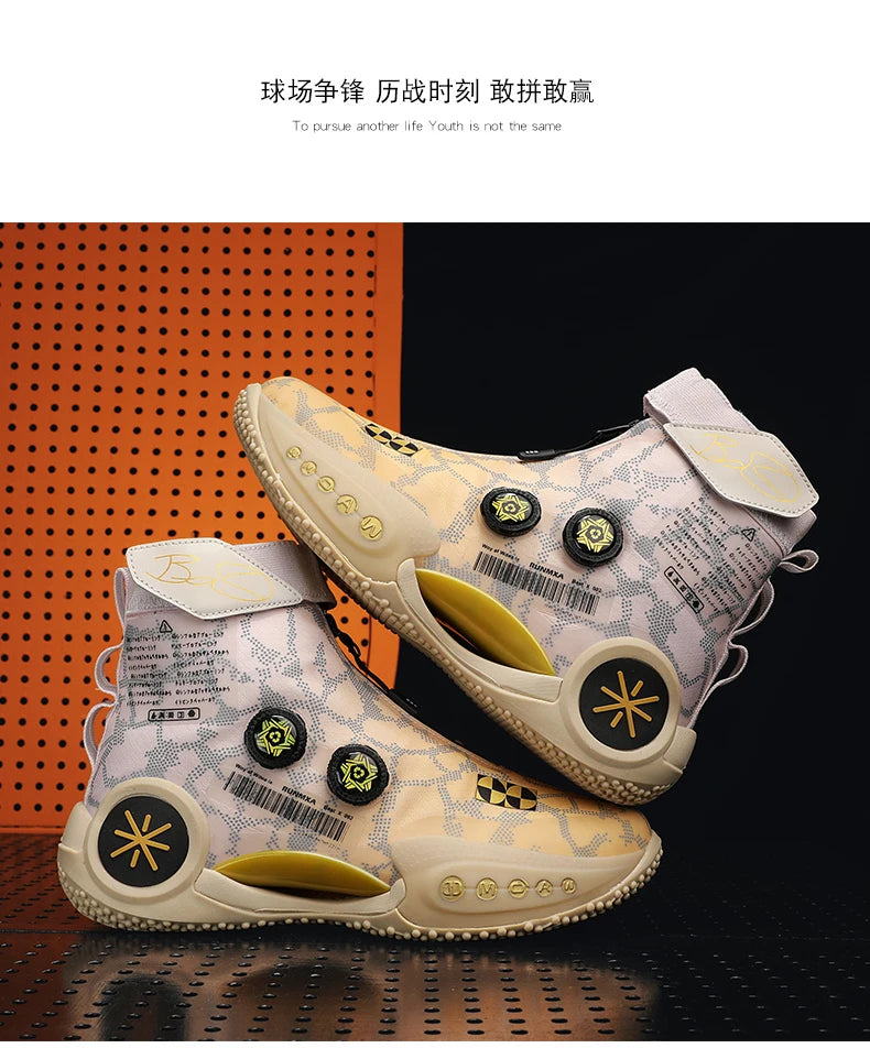 Men's Basketball Shoes Breathable Cushioning Non-Slip Wearable Runing Shoes Gym Training Athletic Basketball Sneakers for Women