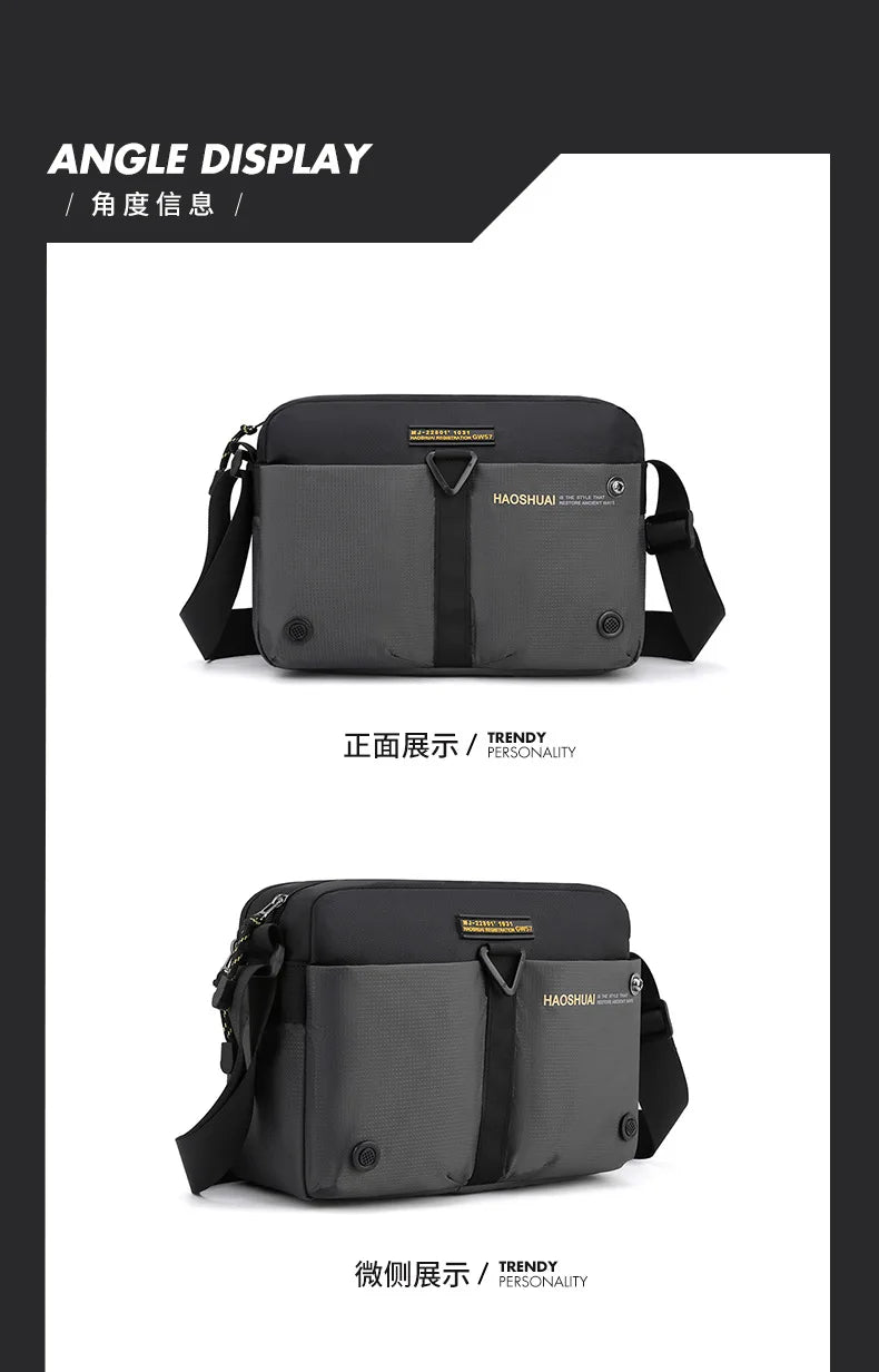 2025 New Men Messenger Bag Waterproof Nylon Small Satchel Shoulder bag Casual Travel Crossbody bags For Male Belt Handbag Man 가방