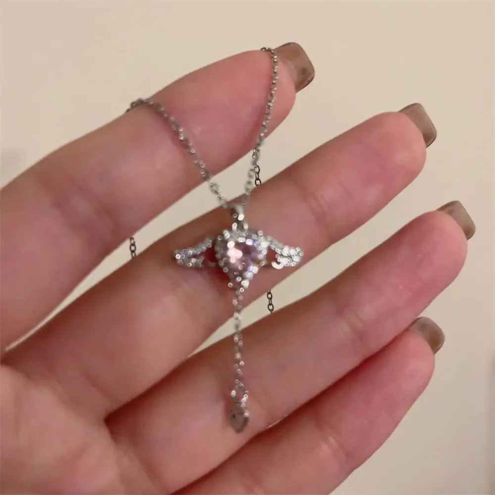 Fashion 925 Sterling Silver Round Zircon Necklace Minimalist Style Charm Choker Pendant Party Gift For Women's Fine Jewelry