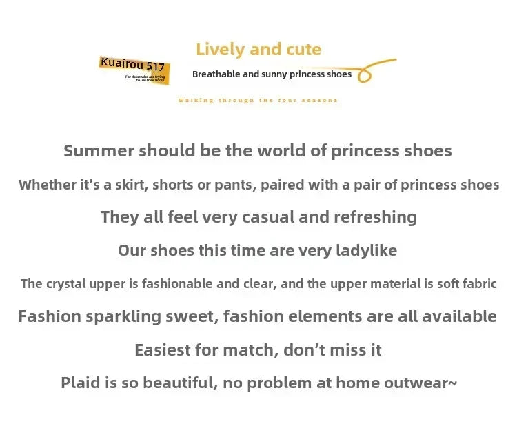 Children's 2025 new single shoe girls' fashion show sequined crystal shoes baby Baotou fashionable soft soled princess shoes