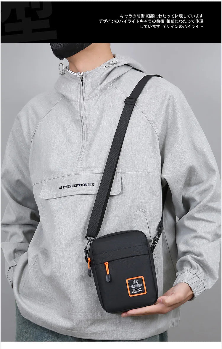 Men's Business Shoulder Bag Casual Man's Messenger Bag Durable Male Handbag Waterproof Oxford Cloth Bag Mini Mobile Phone Bags