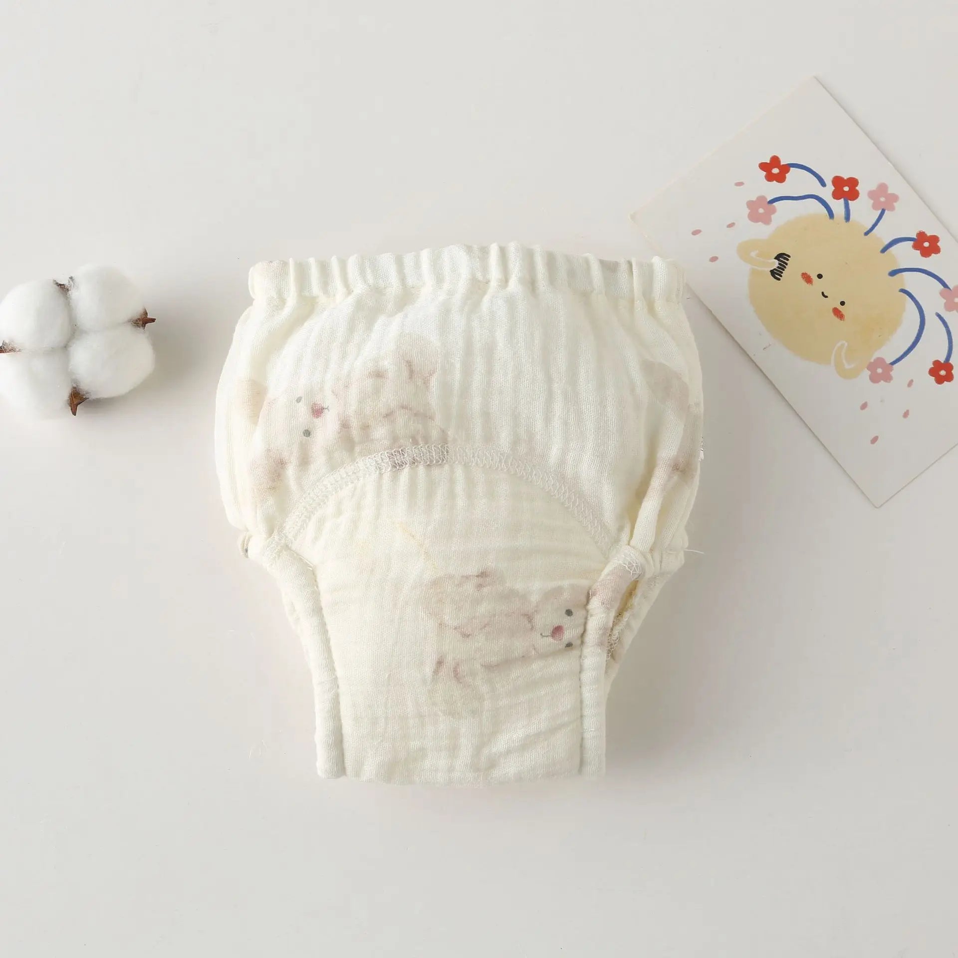 Korean Style Cotton Baby Waterproof Training Pants New Baby Diaper Infant Washable Shorts Nappy Panties Nappy Changing Underwear