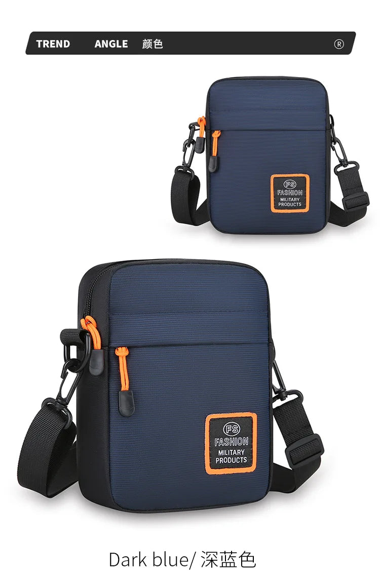 Men's Business Shoulder Bag Casual Man's Messenger Bag Durable Male Handbag Waterproof Oxford Cloth Bag Mini Mobile Phone Bags