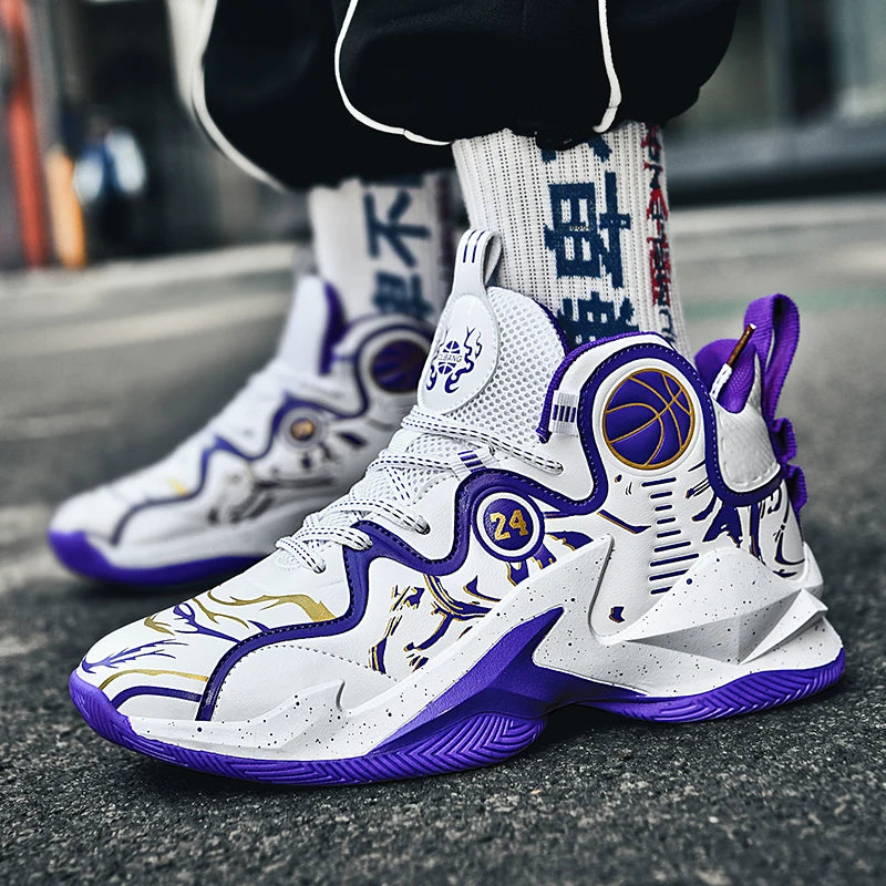 Men Basketball Shoes Fashion Flat Outdoor Sports Sneakers Trendy Professional Training 2025 New Basketball Boots for Man