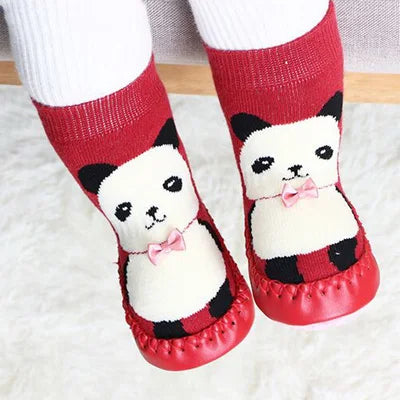 Toddler Winter Indoor Sock Shoes with Rubber Soles