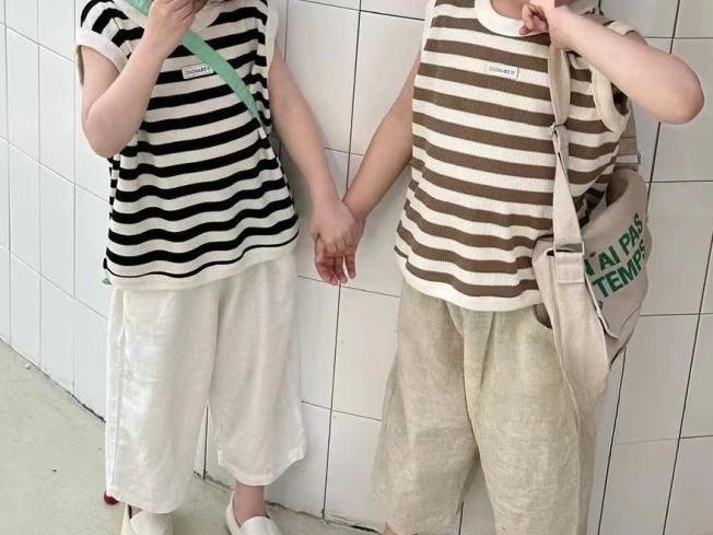 Baby Boy Girl Pant Cotton and Linen Cropped Trousers Child Trousers Long Kid Summer Pant Baby Infant Clothes