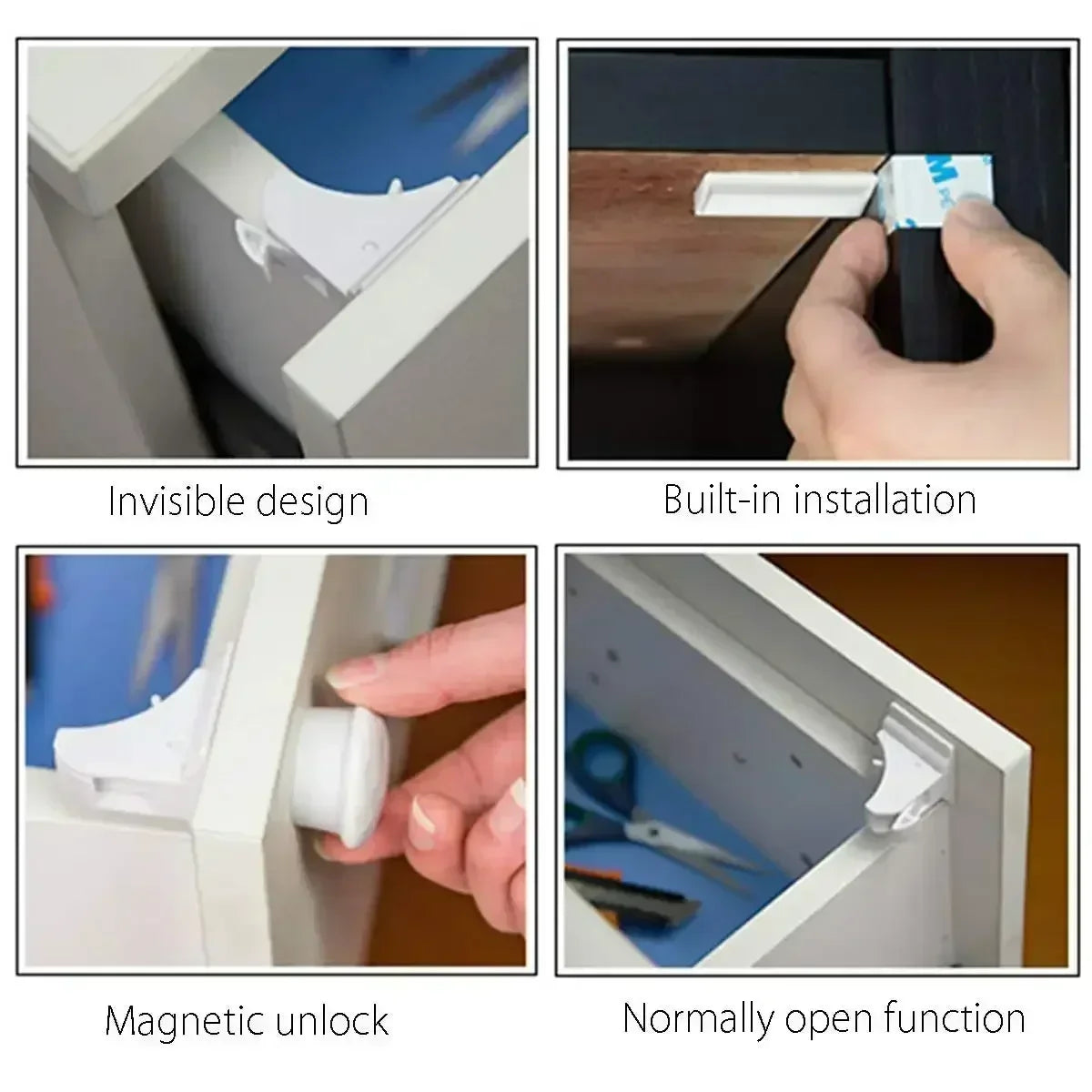 Magnetic Baby Safety Lock Children Protection Invisible Drawer Latch Cabinet Door Lock Limiter Children Security