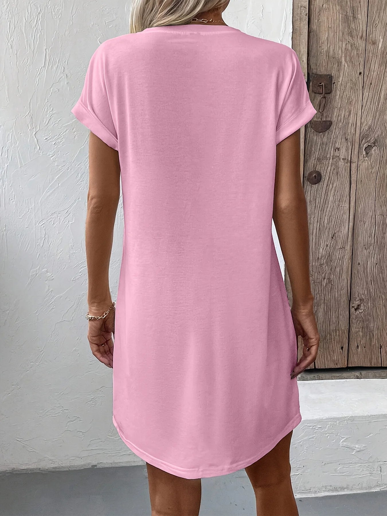 Women's Casual Faith hope love print Graphic TShirt Dress  Short Sleeve Round Neck Loose Fit SpringSummer