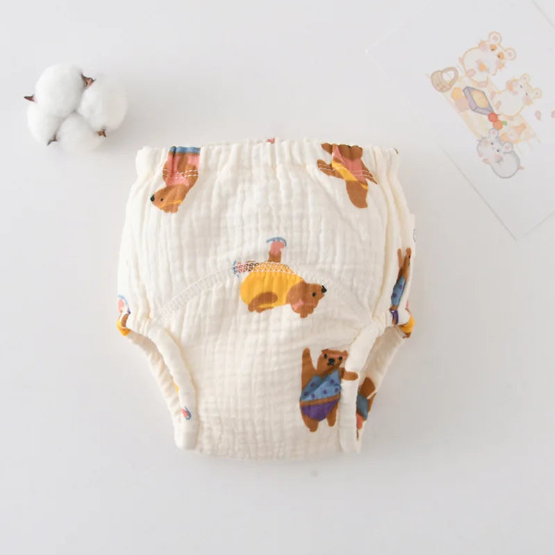 Korean Style Cotton Baby Waterproof Training Pants New Baby Diaper Infant Washable Shorts Nappy Panties Nappy Changing Underwear