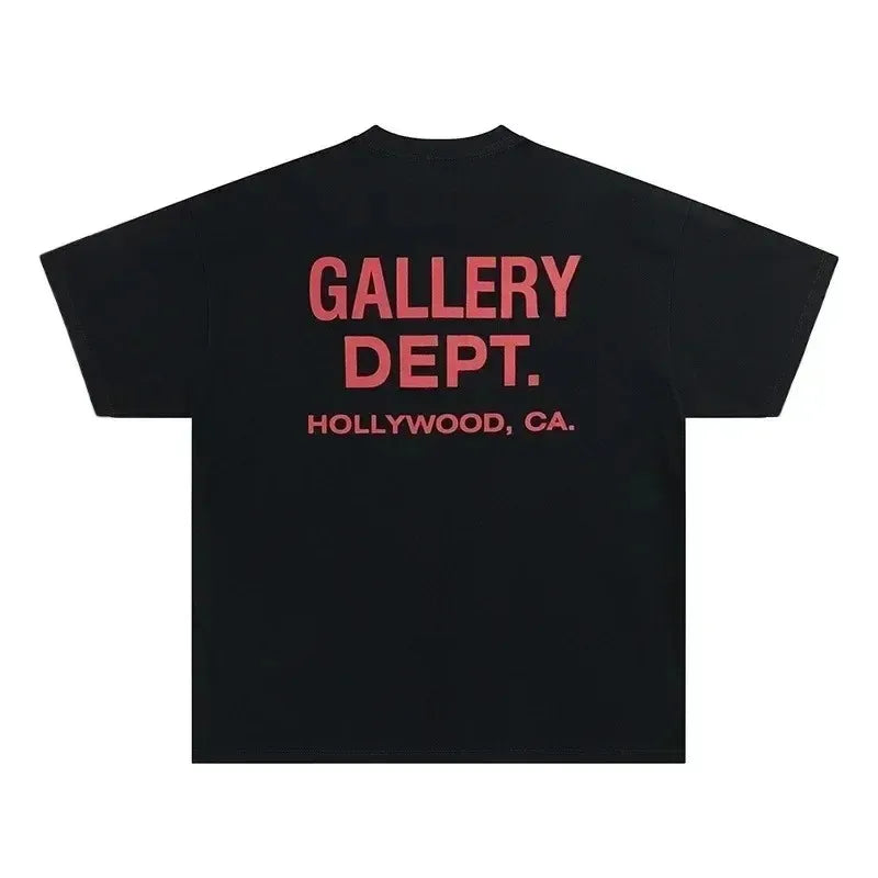 Vintage High Street T-shirt Gallery Printed Shirt Fashion Letter Printed T-shirt Casual O-neck T-shirt Summer Brand Top