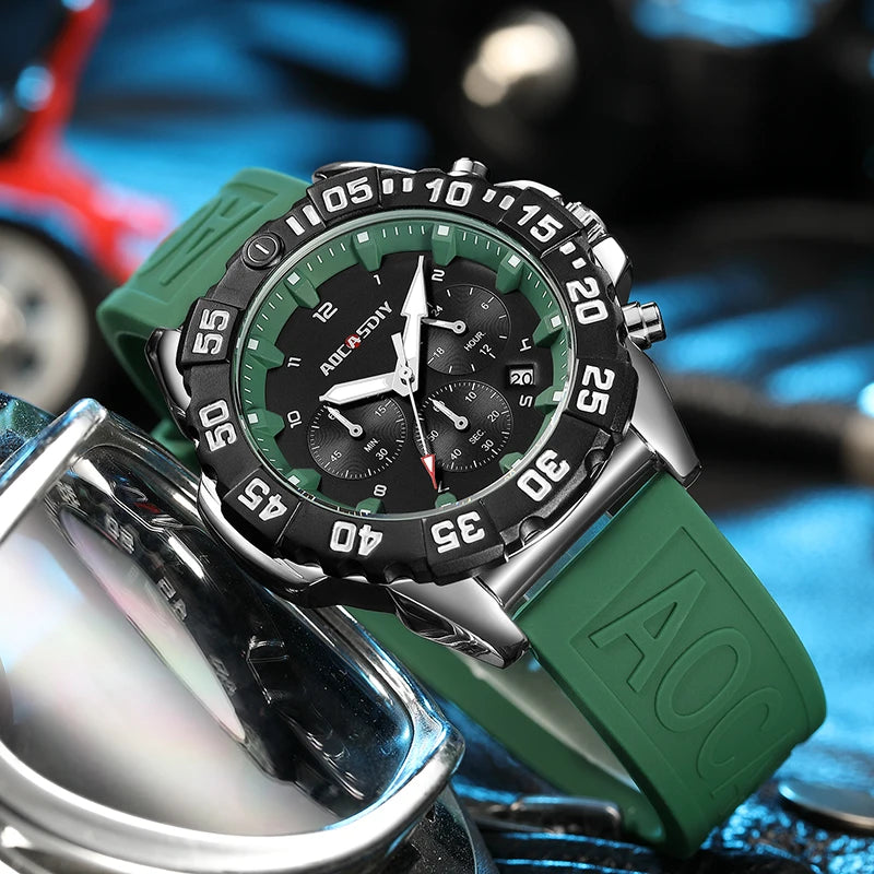 Luxury Men Clock Sport Watch For Men High Quality Waterproof Wrist Watches Chronograph Calendar Luminous Wristwatch reloj hombre