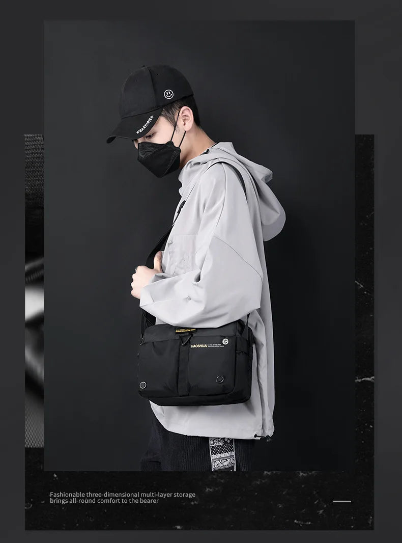 2025 New Men Messenger Bag Waterproof Nylon Small Satchel Shoulder bag Casual Travel Crossbody bags For Male Belt Handbag Man 가방