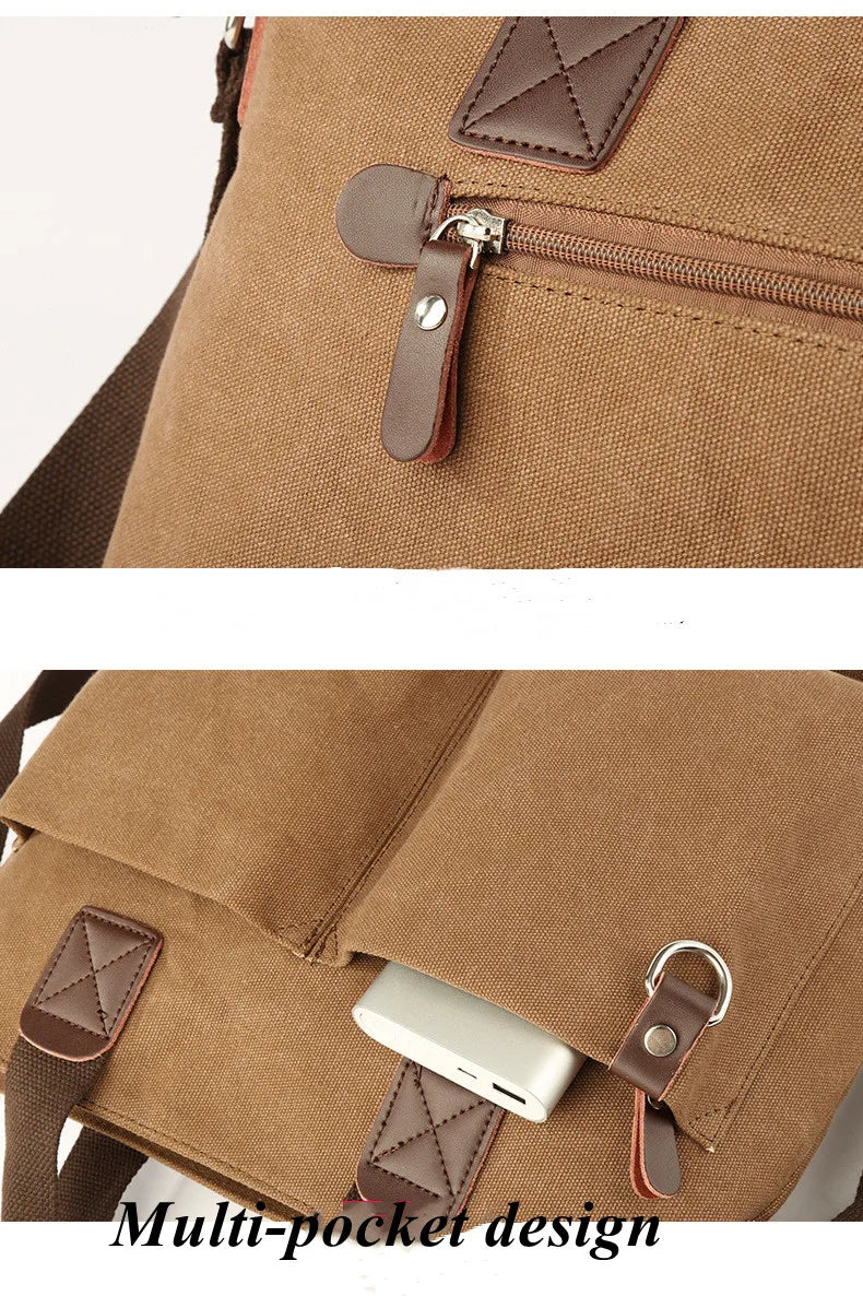 Men's Business Canvas Handbag Outdoor Crossbody Bag Men's Bag Shoulder Bag Student Casual Messenger Bag For Men Male Handbag