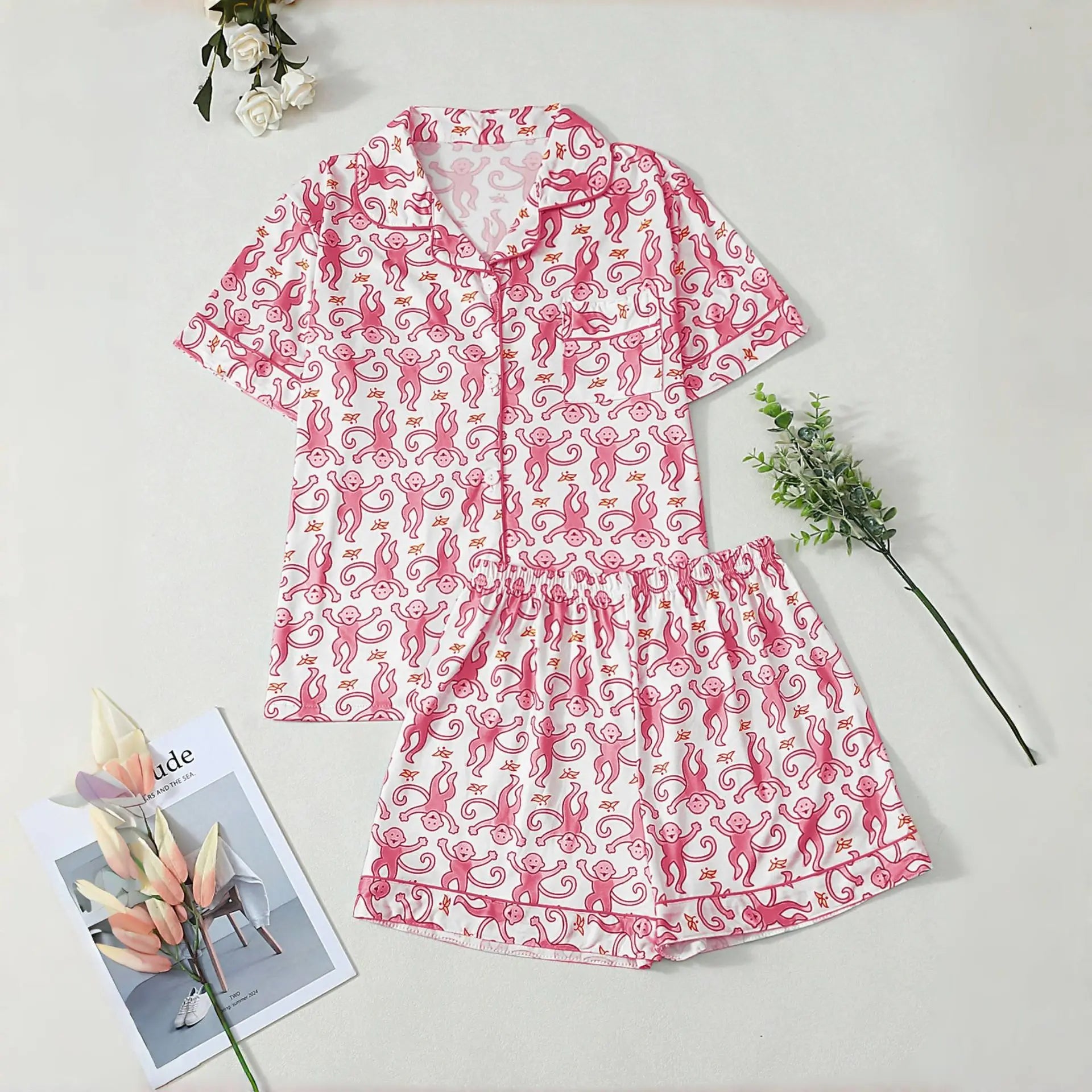 Women's Pajamas With Trousers Sets 2piece Pajamas Set Woman Women's Sexy Underwear Ensemble Pyjama Femme Sleepwear Sleeping Pjs