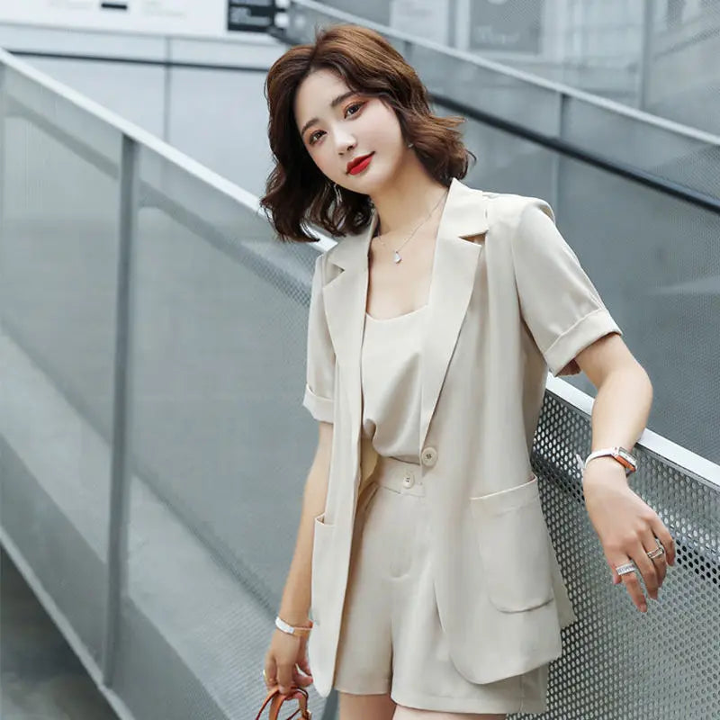Set of Two Fashion Pieces for Women New In 2 Piece Outfits 2025 Summer Shorts Blazer Suits Elegant Cheap Women's Matching Sets