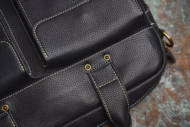 Men's Handbag for Men Genuine Leather Top Grain Leather Large Capacity Laptop Bag Business Document Briefcase Luxury Purse