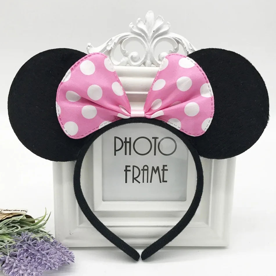 3/6/12pcs/lot Girls Mouse Ears Solid Bow Ears Headband for Birthday Party Supplies and Mouse Themed Costume Cosplay Decoration