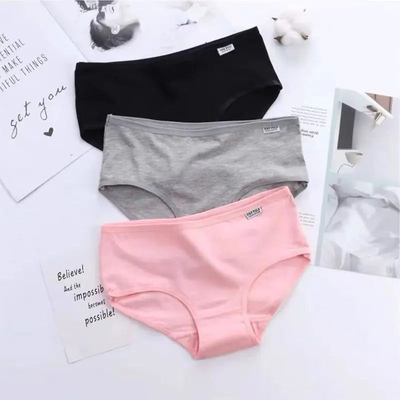 4Pc Teens Teenage Panties Kids Underwear Children Cotton Kids Girls Solid Color Puberty 10-16years