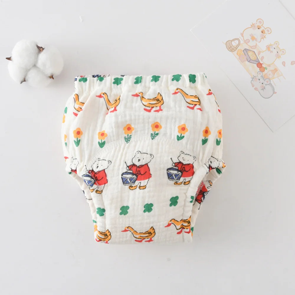 Korean Style Cotton Baby Waterproof Training Pants New Baby Diaper Infant Washable Shorts Nappy Panties Nappy Changing Underwear