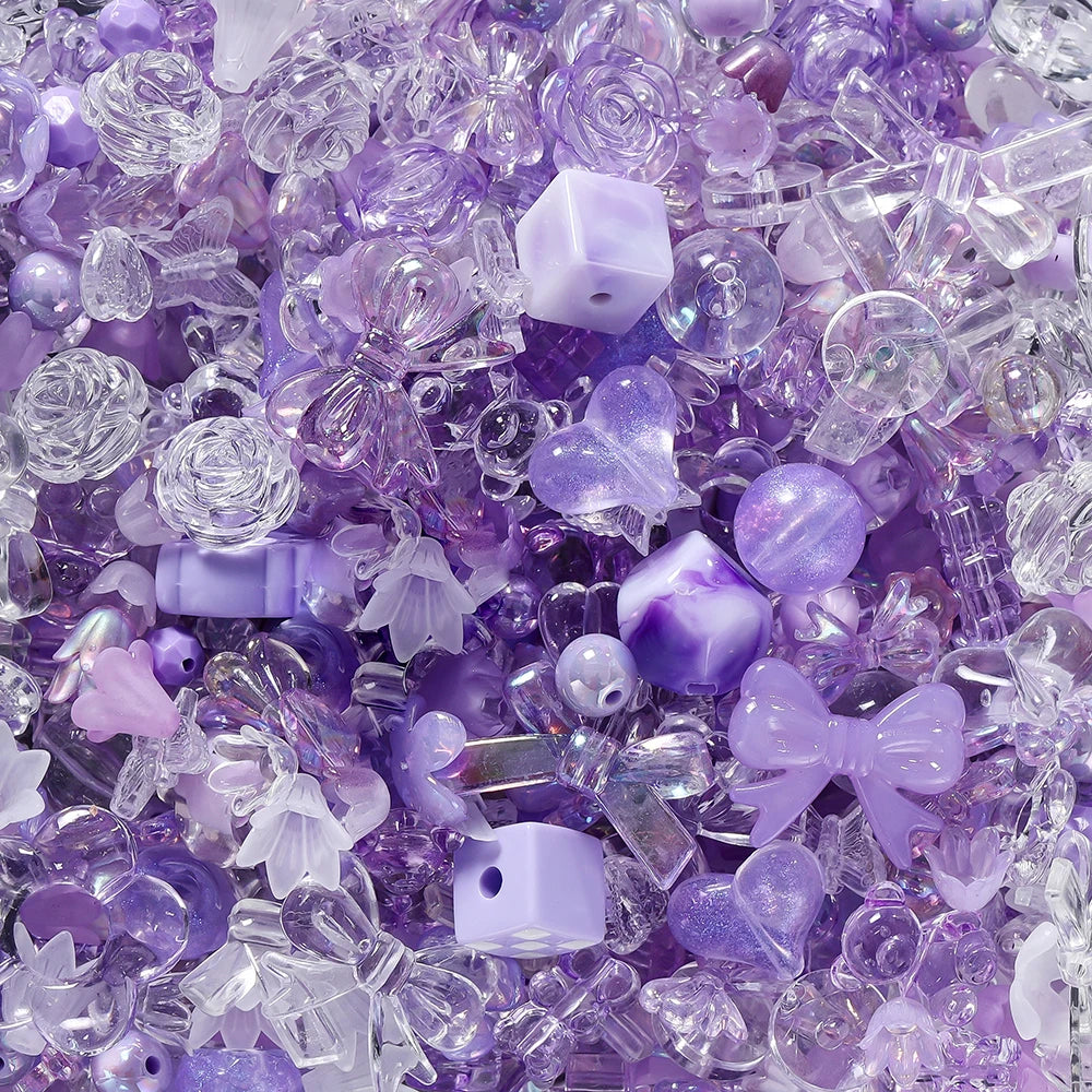 20g/lot Mixed Bowknot Beads Star Heart Butterfly Acrylic Spacer Bead for Jewelry Making DIY Bracelets Necklace Accessories