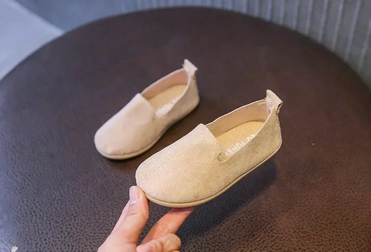 Children's Flat Shoes New Candy Color Simple Casual Shoes Loafers Slip-on Flats Lightweight Boys Girls Leather Shoes Moccasins