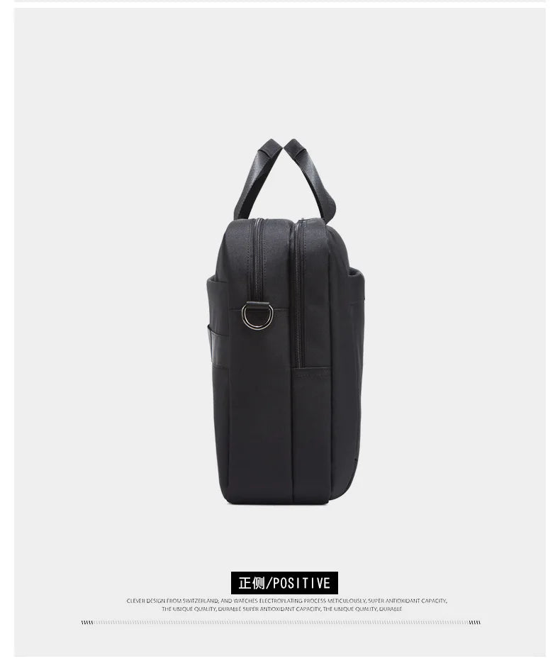 Men's Handbag Custom Image With Printed Logo Name  Business Briefcase15.6-17.3inch Nylon Waterproof Laptop Bag