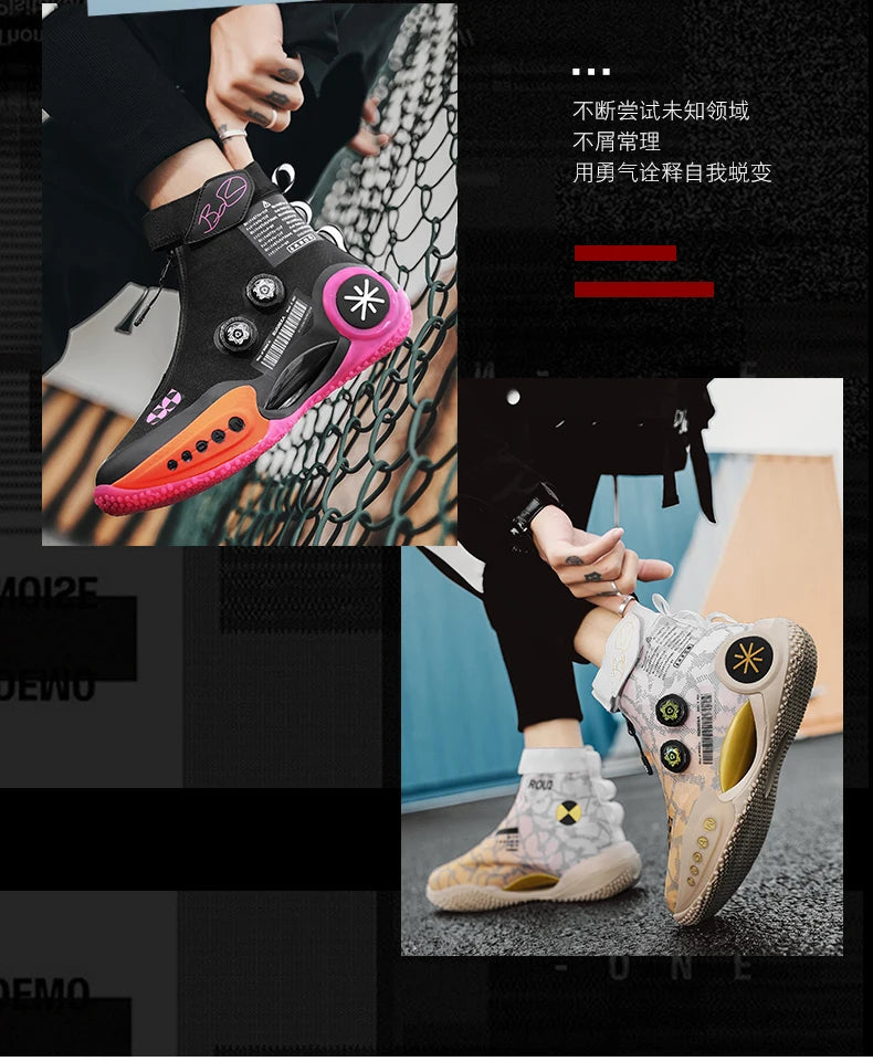 Men's Basketball Shoes Breathable Cushioning Non-Slip Wearable Runing Shoes Gym Training Athletic Basketball Sneakers for Women