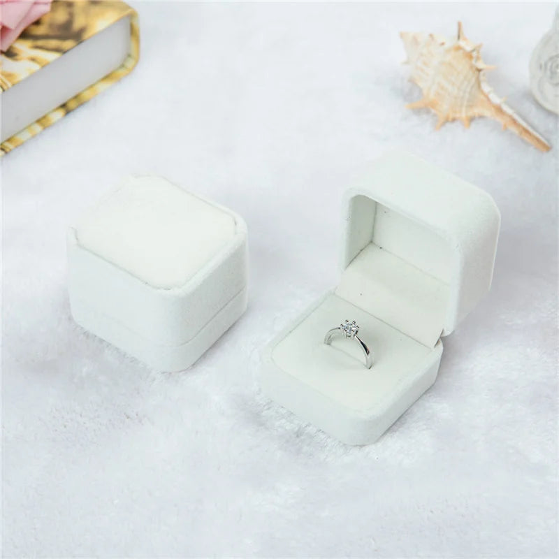 Rounded Flannelette Ring Box Flocking Jewelry Storage Organizer for Studs Badges - Soft Jewelry Box for Ring Protection