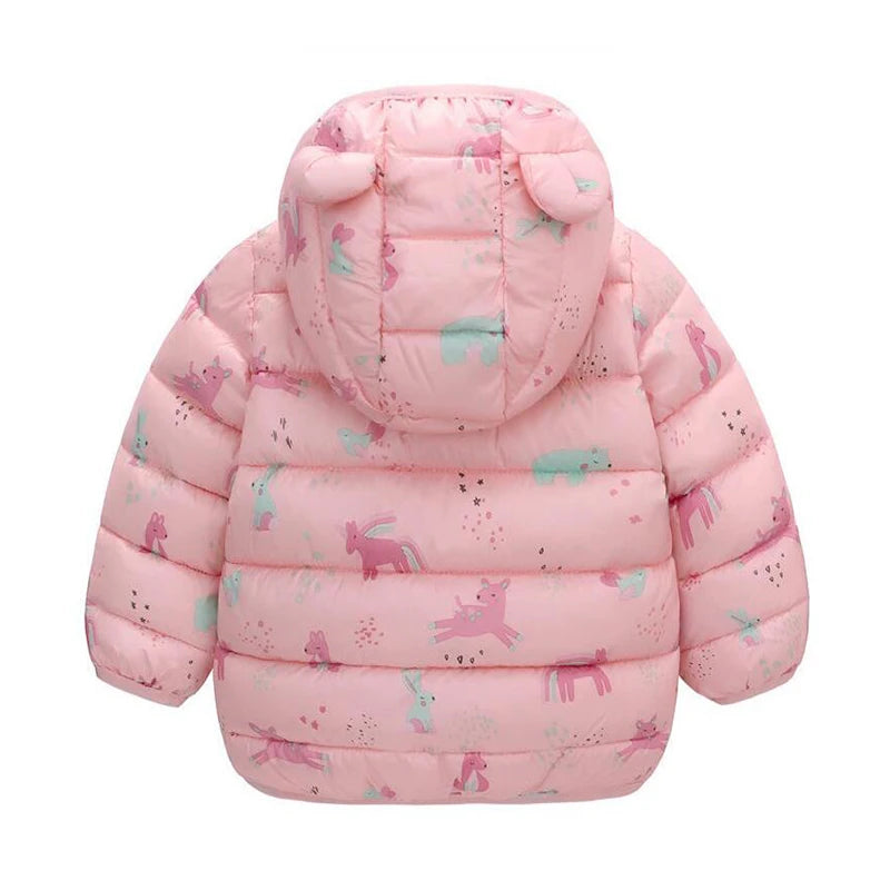 Kids Dinosaur Hooded Winter Jacket