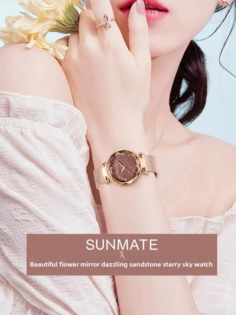 Luxury Ladies' Dress Watch with All-Star Design,Stylish Stainless Steel,Elegant Waterproof Quartz Watch,Comes with Watch Box