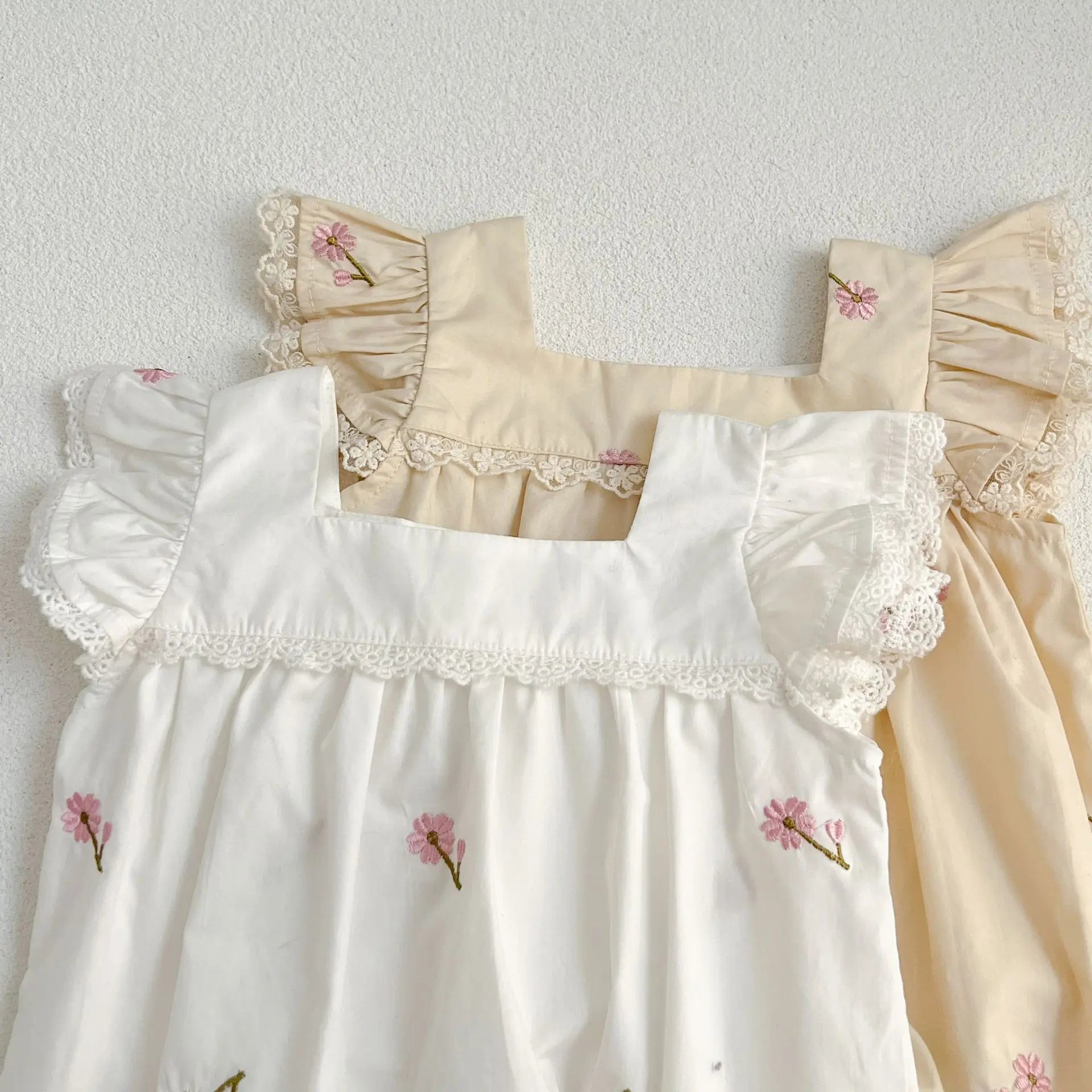 New Summer Newborn Clothes Kids Baby Girls Rompers New Infant Kids Baby Girls Sleeveless Embroider Flower Baby Rompers Clothes
