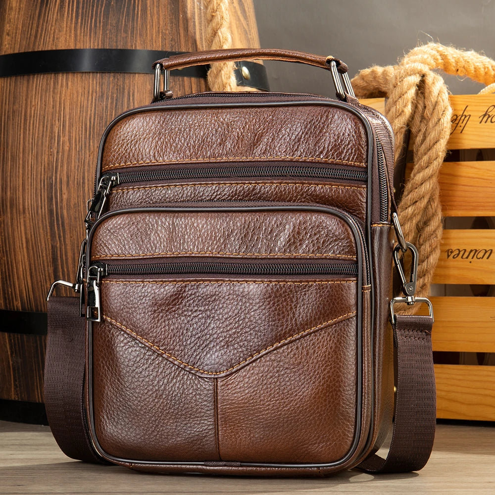 WESTAL Bag Men Leather Black Over The Shoulder Bags Designer Messenger Crossbody Bags for Men for Camera & ipad Handbag Man 7457