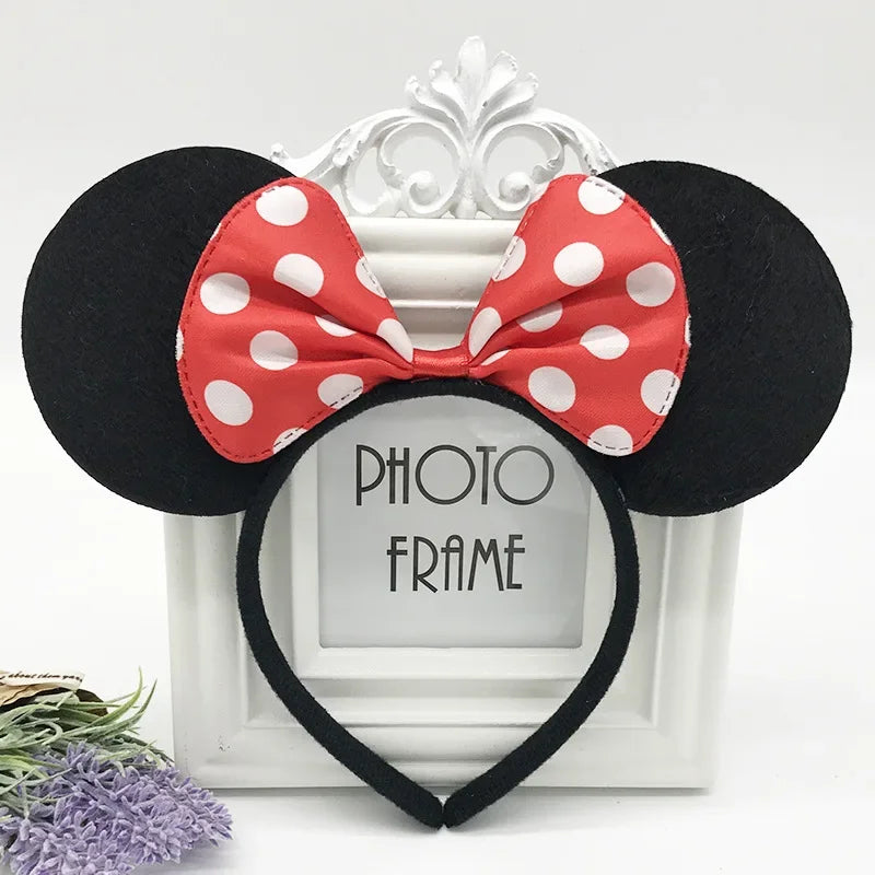 3/6/12pcs/lot Girls Mouse Ears Solid Bow Ears Headband for Birthday Party Supplies and Mouse Themed Costume Cosplay Decoration