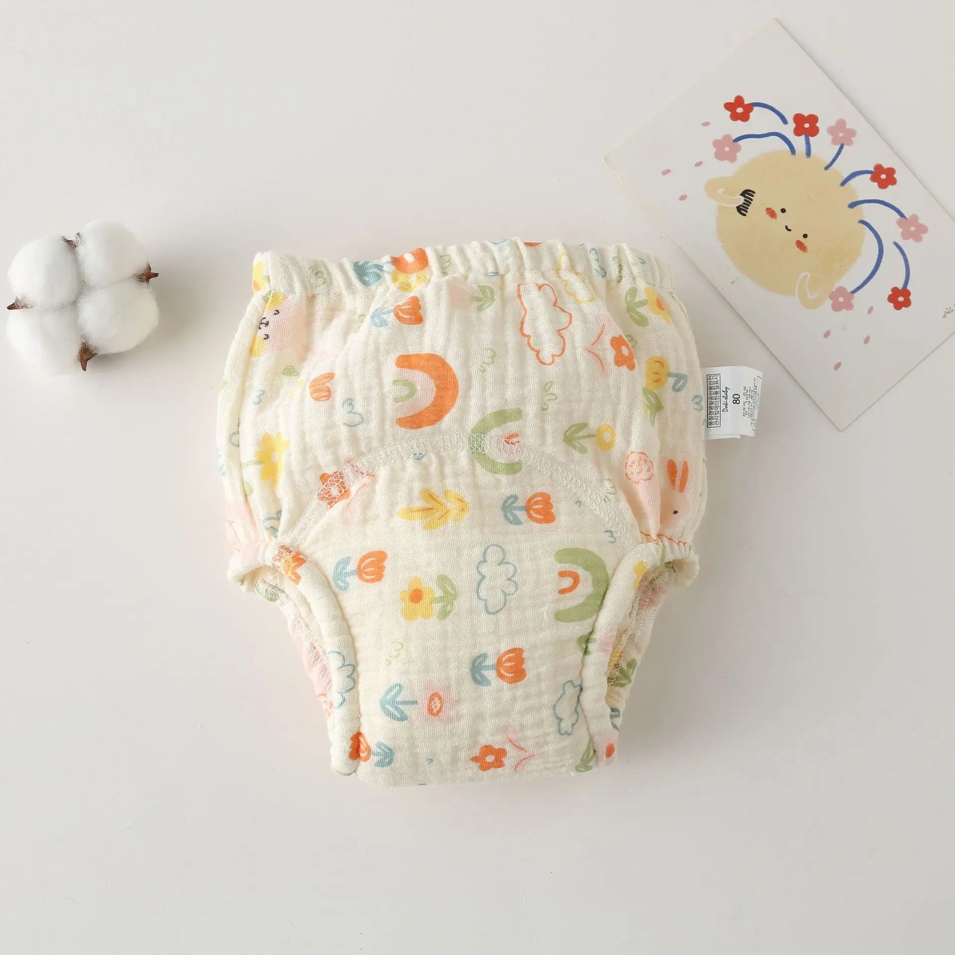 Korean Style Cotton Baby Waterproof Training Pants New Baby Diaper Infant Washable Shorts Nappy Panties Nappy Changing Underwear
